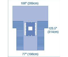 UltraGard Laparoscopic Cholecystectomy Drapes with Troughs, 106" x 123-1/2" x 77" (269 x 314 x 196 cm) DYNJP3102UGH