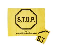 S. T.O. P. Safety Flag Towel,Gold,Sterile,Nonwoven