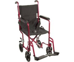 W/C Trans Chair Red Alum 17 E&J