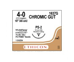 Brown Single Armed Absorbable Virtual Monofilament Chromic Gut 4-0 PS-2 18" Suture