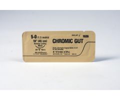 Brown Single Armed Absorbable Virtual Monofilament Chromic Gut 5-0 PS-4 18" Suture