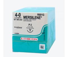 Mersilene Suture, 18", White, P-3 Needle, Size 4/0