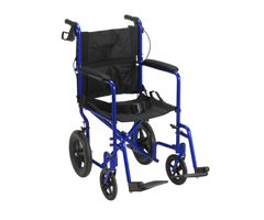 Drive Expedition Transport Wheelchair w/ Hand Brakes-Blue