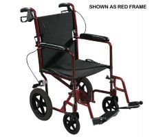 Expedition Aluminum Transport Chair w/Loop Locks, 19" Red