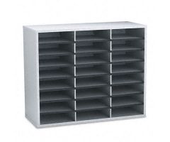 Dove Gray 29" x 11.88" x 23.44" Literature Organizers with 24 Letter-Sized Sections
