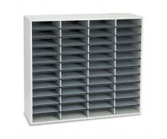 Dove Gray 38.25" x 11.88" x 34.69" Literature Organizer with 48 Letter-Sized Sections