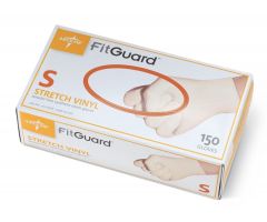 FitGuard Stretch Vinyl Powder-Free Smooth Exam Gloves, Size S