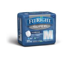 FitRight Super Protective Underwear, Size M, for Waist Size 28"-40"