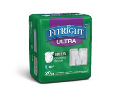 FitRight Ultra Adult Incontinence Briefs, Size M, for Waist Size 32"-44" FITULTRAMDZ