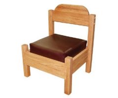 MRI Pediatric Chair made of Solid Oak/Stained-No Arms-No fabric choice-comes with Burgandy Naugahyde cushion-weight capacity 250lbs