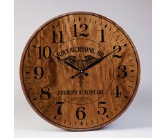 Caduceus Barrel Head Clock, Personalized 
