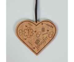 EMT Etched Wood Ornament, Personalized