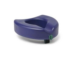 Medline 5" Raised Locking Toilet Seat, Microban Treated, No Arms, 350 lb. Weight Capacity, Blue