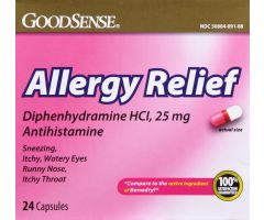 GoodSense Allergy Relief Diphedryl 25 Mg Capsules 24 Ct