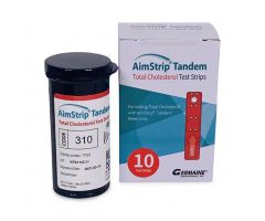 AimStrip Tandem Total Cholesterol Test Strips, 10/Pack