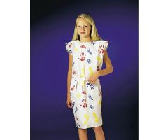 Fabri-Soft Exam Gown, Pediatric, Tissue / Polyethylene / Tissue, 20" x 36", Tiny Tracks Print