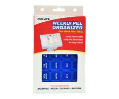 Pill Organizer Weekly w/28 Com One Week Plus Today' Blue