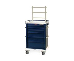 6-Drawer Aluminum Procedure / Nurse Supply Cart with Electronic Lock and Anesthesia Accessory Package
