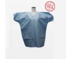 Single-Pocket Multilayer Fluid-Resistant Short Sleeve Scrub Top, Blue, Size 2XL