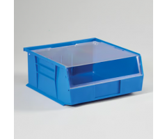 Super Tough Bin w/Clear Lid, 11x5x11 - Blue