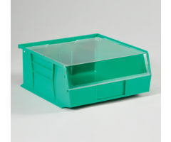 Super Tough Bin w/Clear Lid, 11x5x11 - Green