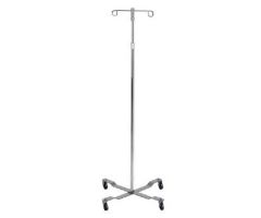 IV Pole, 4 Leg Wheel Base, 2 Hook, Height 46 1/4" to 85"-Not for MRI use-NO DISCOUNT