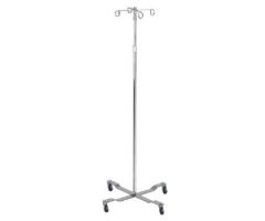 IV Pole, 4 Leg Wheel Base, 4 Hook, Height 46 1/4" to 85"-Not for MRI use-NO DISCOUNT