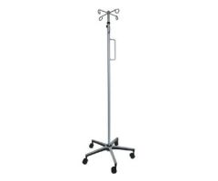MRI IV Pole on wheels. Four hook, Non Ferromagnetic