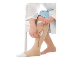 Compression Rating UlcerCare Left Zipper Compression Stocking with Liner Set Beige Size XL JOB114530