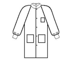 3-Layer Basic Plus Lab Coat, White, Size M