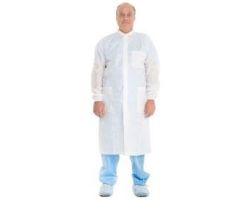 3-Layer Basic Plus Lab Coat, White, Size L