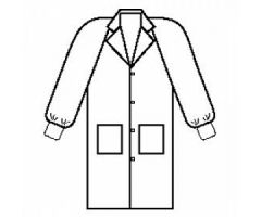 3-Layer Basic Lab Coat, White, Size S