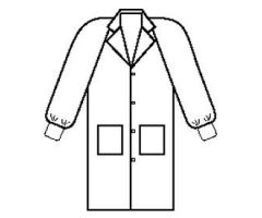 3-Layer Basic Lab Coat, White, Size L
