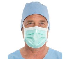Pleated Antifog Surgical Mask, Tie Closure, Green