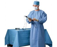 Fluid-Resistant Procedure Gown with Knit Cuffs, Blue, Size XL