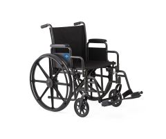 16" Wide K1 Basic Nylon Wheelchair with Swing-Back Desk-Length Arms and Swing-Away Footrests