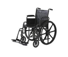 16" Wide K1 Basic Vinyl Wheelchair with Swing-Back Desk-Length Arms and Swing-Away Footrests