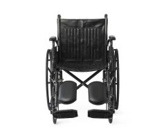 18" Wide K1 Basic Vinyl Wheelchair with Swing-Back Desk-Length Arms and Elevating Leg Rests