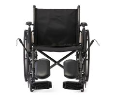 Guardian K2 Basic Wheelchair with Padded Leg Supports, Full-Length Height-Adjustable Arms and Elevating Leg Rest, 18" W