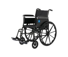 K3 Guardian 16" Wide Wheelchair with Height-Adjustable Full-Length Arms and Swing-Away Footrests