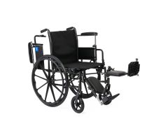 K3 Guardian 18" Wide Wheelchair with Height-Adjustable Desk-Length Arms and Elevating Leg Rests