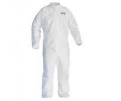Kleenguard A30 Breathable Coveralls, White, Attached Hood and Boots, Size L