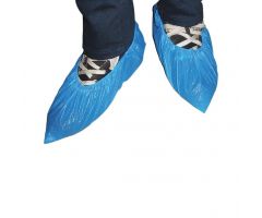 Water-Resistant Polyethylene Shoe Cover, Blue, Size XL