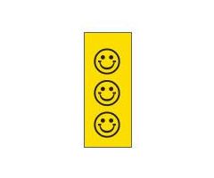 1/4" Sheet Tape, ID, Yellow / Black Smiley Faces