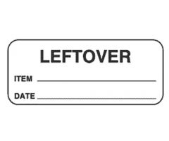 Dietary Label - Leftover - with Cold-Temp Adhesive