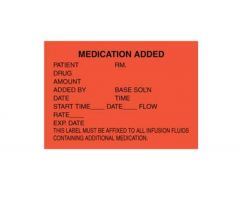 IV Label - Medication Added - 1-3/4" x 2-1/2"