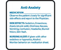 Chemical Restraint Drug Label - Anti-Anxiety