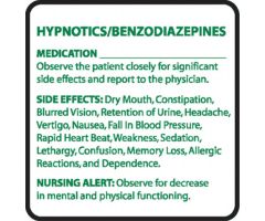 Chemical Restraint Drug Label - Hypnotics/Benzodiazepines