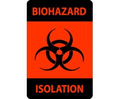 Label - Biohazard - Isolation - 2" x 3"
