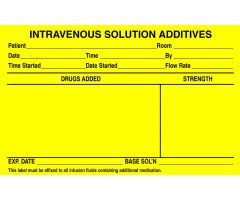 IV Label - Intravenous Solution Additives - 2-1/2" x 4" L-8551